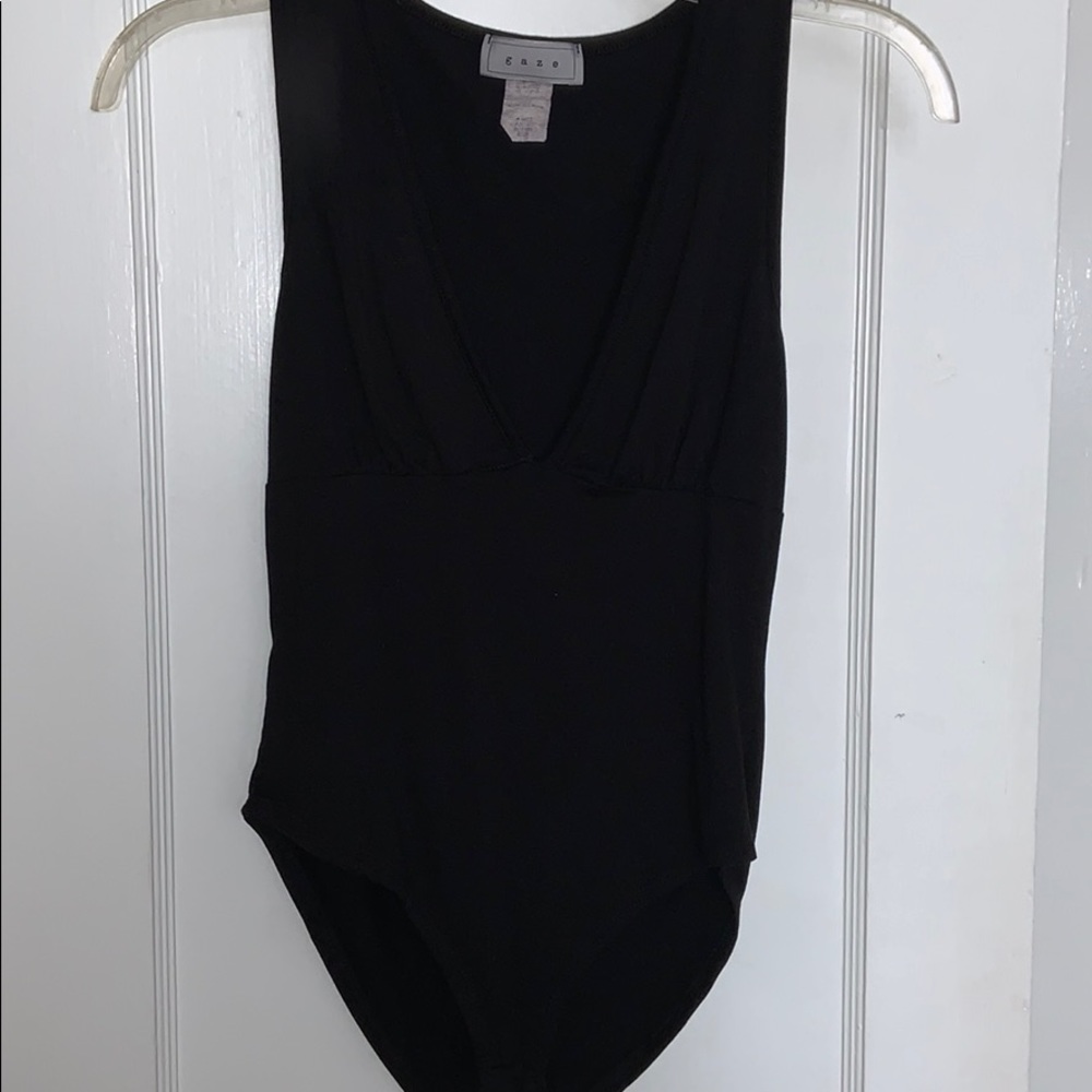deep v black bodysuit